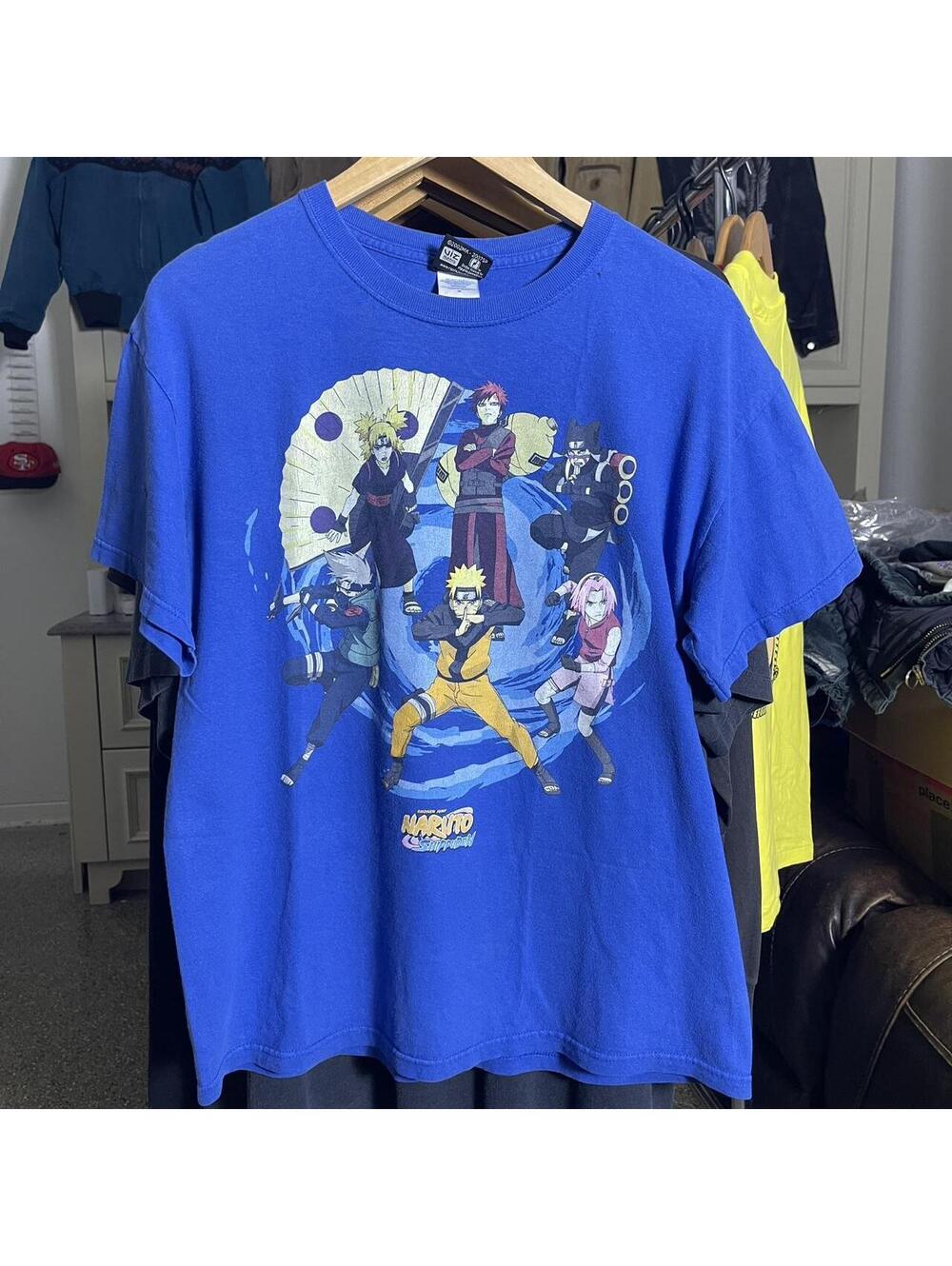 Y2K Blue Naruto Shippuden shirt